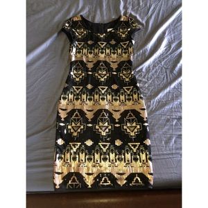 Patterned Sequin Formal Dress